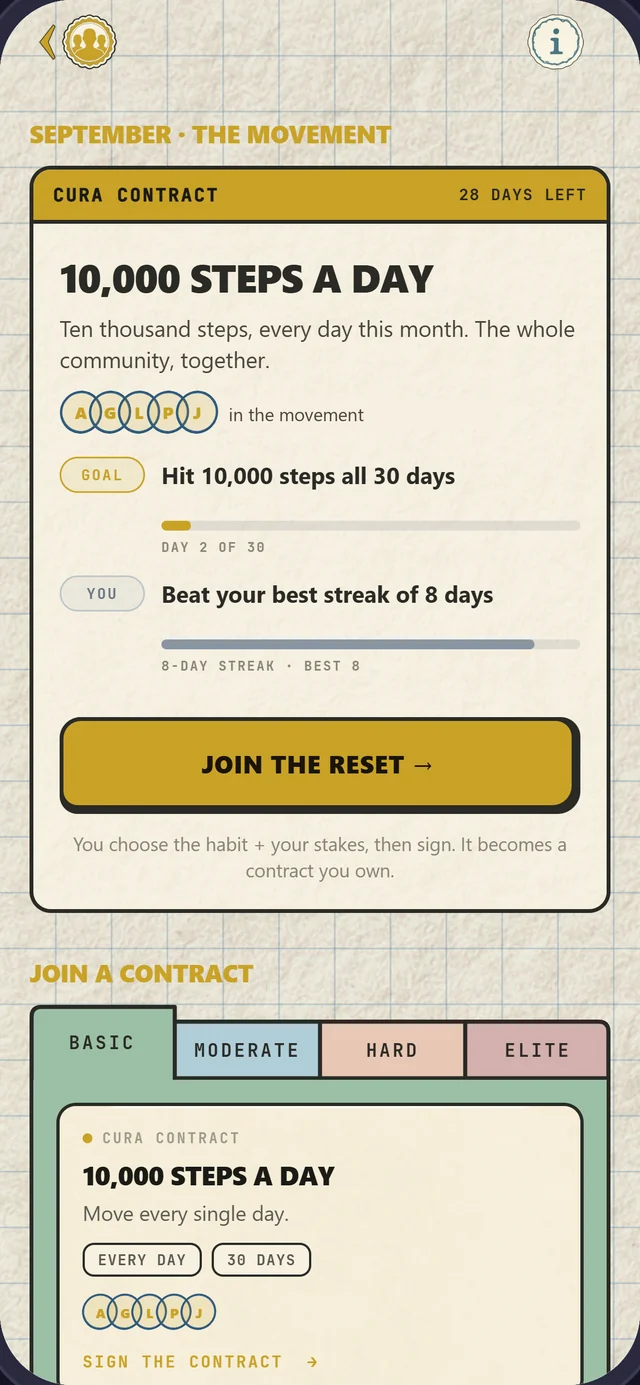 The Movement &mdash; September's community contract: 10,000 steps a day, the whole community together